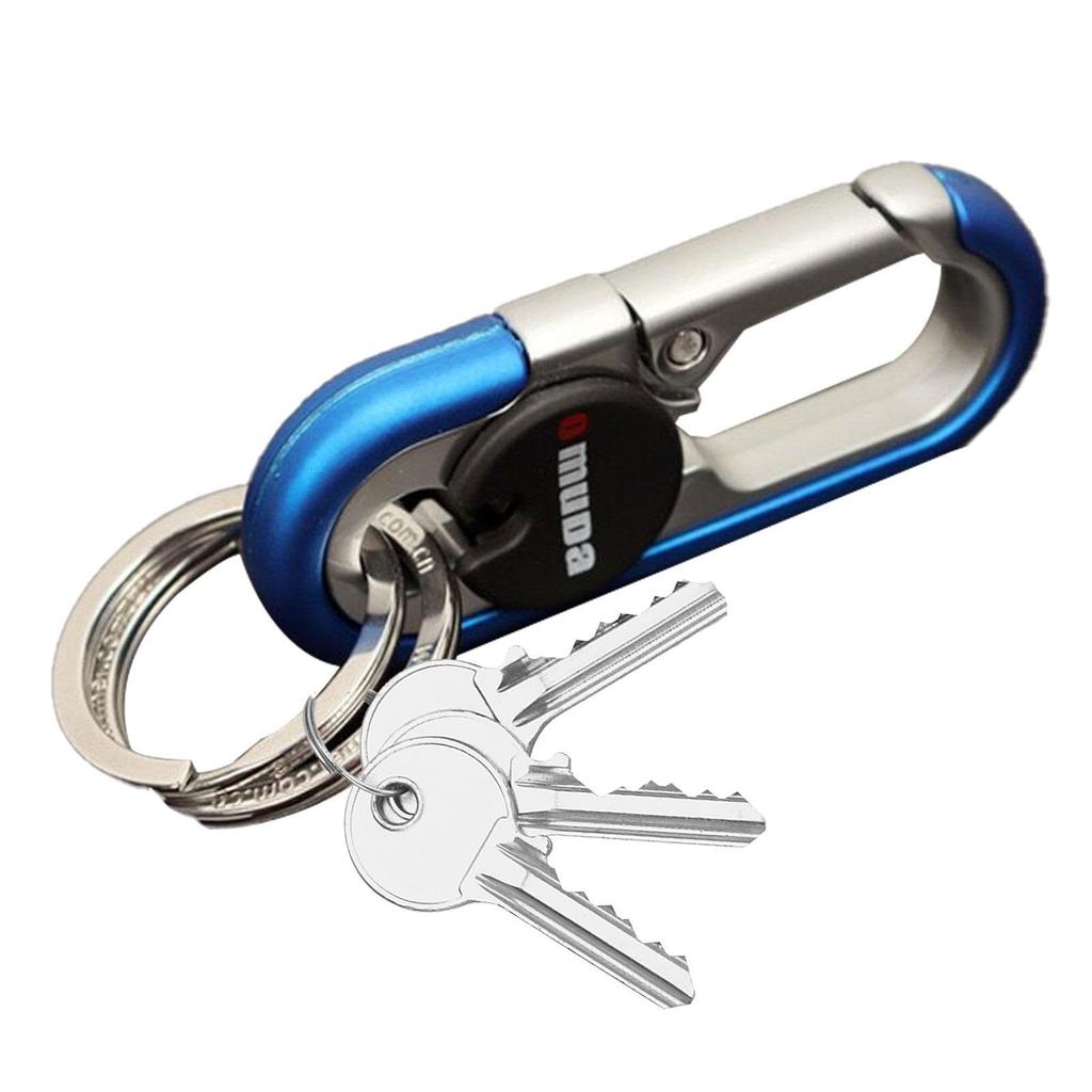 Key Carabiner | Mens Zinc Alloy Car Key Chain with Double Ring - Men's