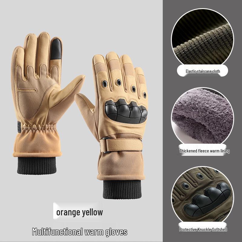 Men's Winter Motorcycle Gloves - Fleece-Lined, Windproof, and Fall-Proof for Cold Weather Riding.