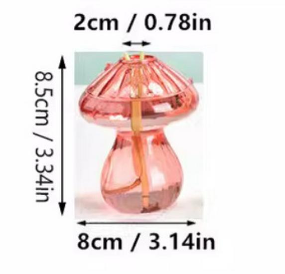 Modern Colorful Mushroom Glass Vase - Exquisite Art Ornament for Living Room, Small Hydroponic Container