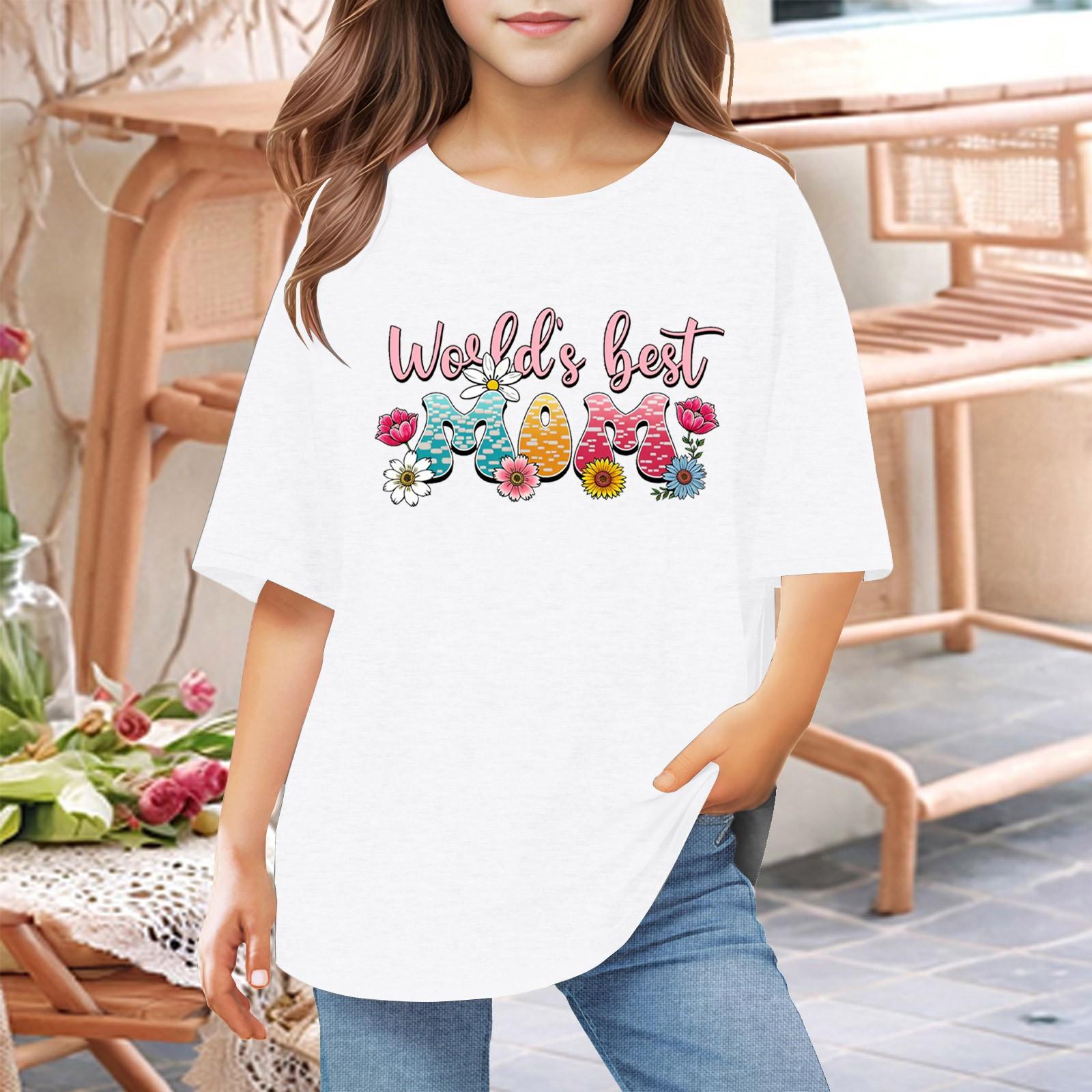 

Toddler Girl Boy T-Shirts Kids Top Boys And Girls Printed Short Sleeved T-shirt 1-12Y 160 білий