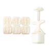 Hand Press Pastry Tool with 6 Patterns Flexible Mooncake Mold Set for Creating Beautiful Mid Autumn Festival Pastries