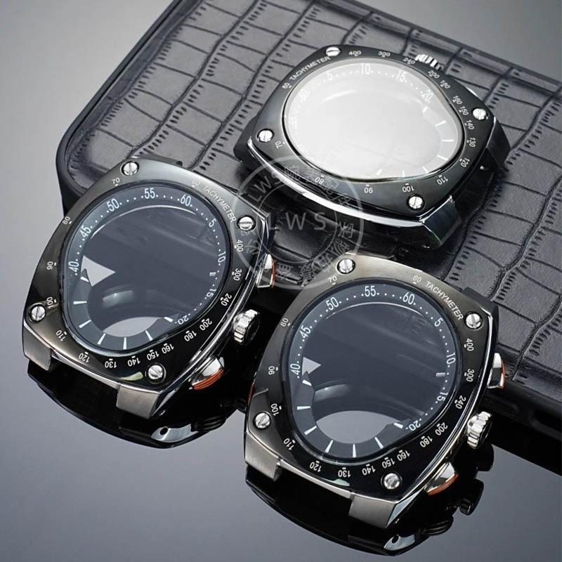 מארז נירוסטה לשעון לסדרת Seiko Sportura SNL017 SNA595 029P2/021P1 שינוי טבעת קלה שחורה עם מעטפת זכוכית