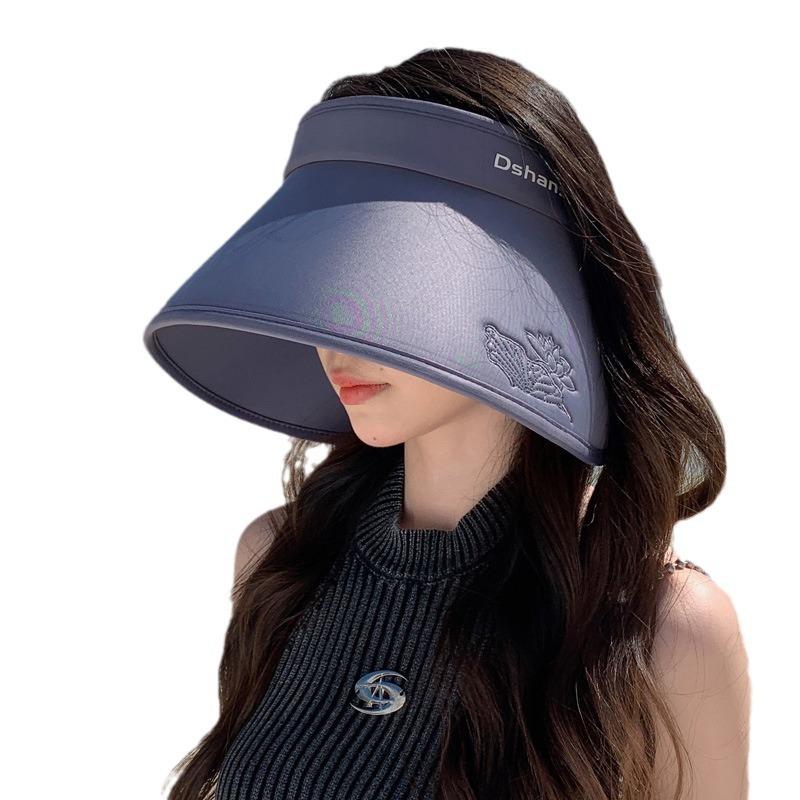 New Hat Women's Big Eaves Full Face Covering Empty Top Hat Outdoor Sun Protection Sun Hat Anti-ultraviolet Sun Hat Tide