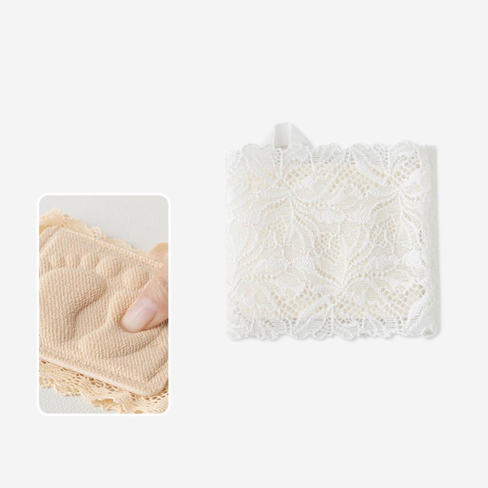 2 Pairs Black Grey Nude White Invisible Lingerie Socks Non Slip Lace Foot Cover  Women