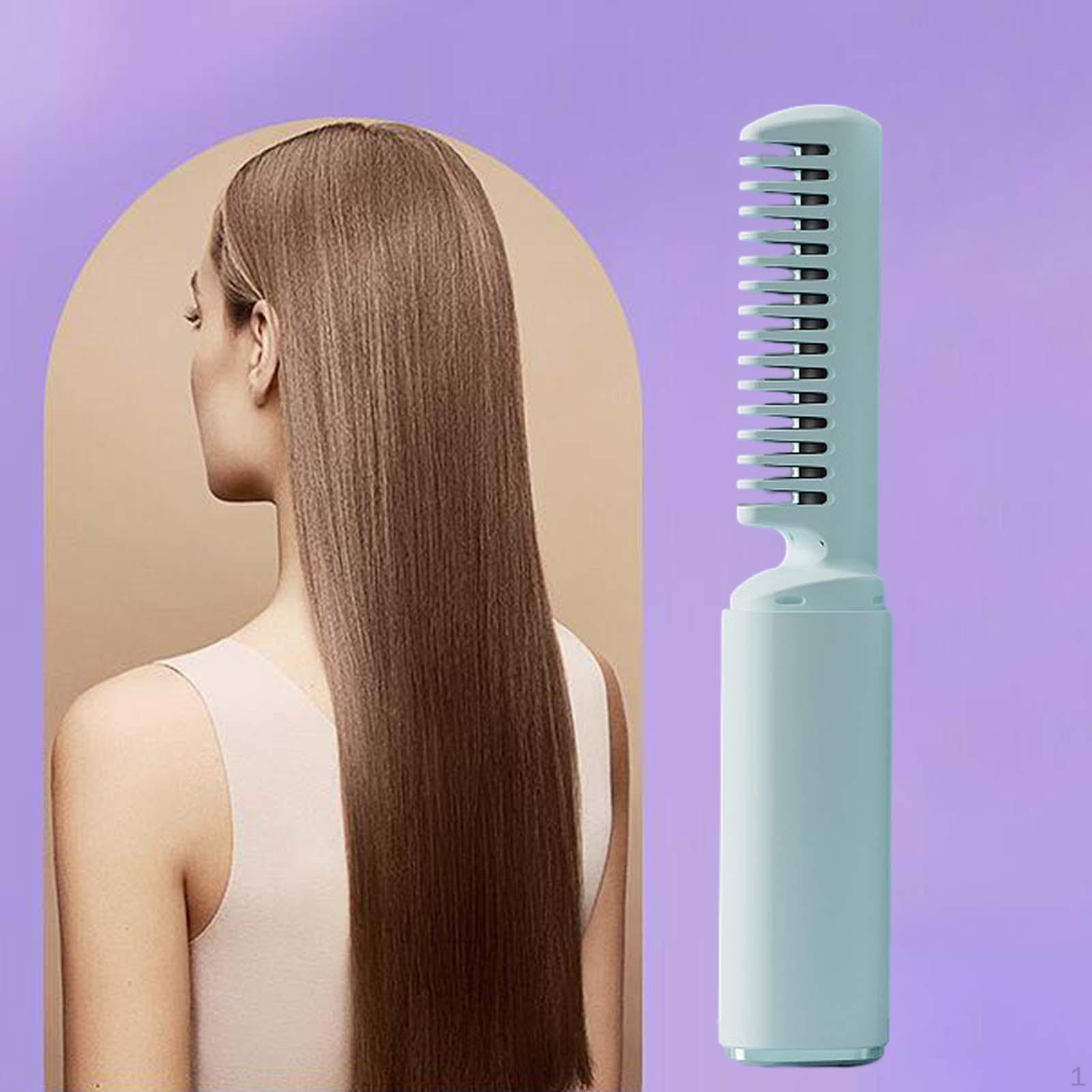 

Беспроводной выпрямитель для волос, щетка, электрическая расческа, многофункциональный, против ожогов, перезаряжаемый зелёный