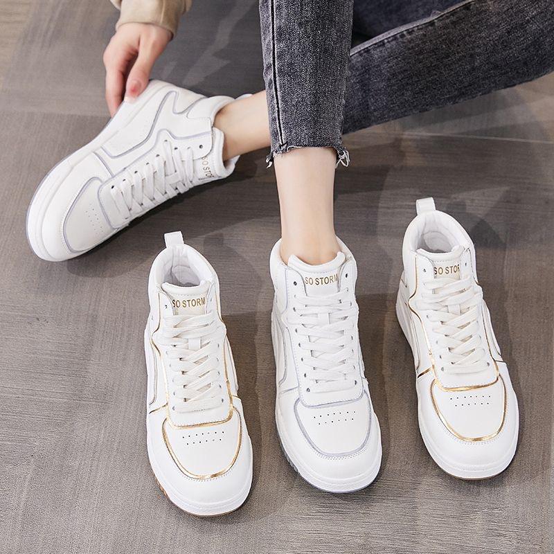 Warm Plush Winter Genuine Leather Women White Shoes High top Fashion Brand Sneakers Ladies Shoes Casual Soft Breathable