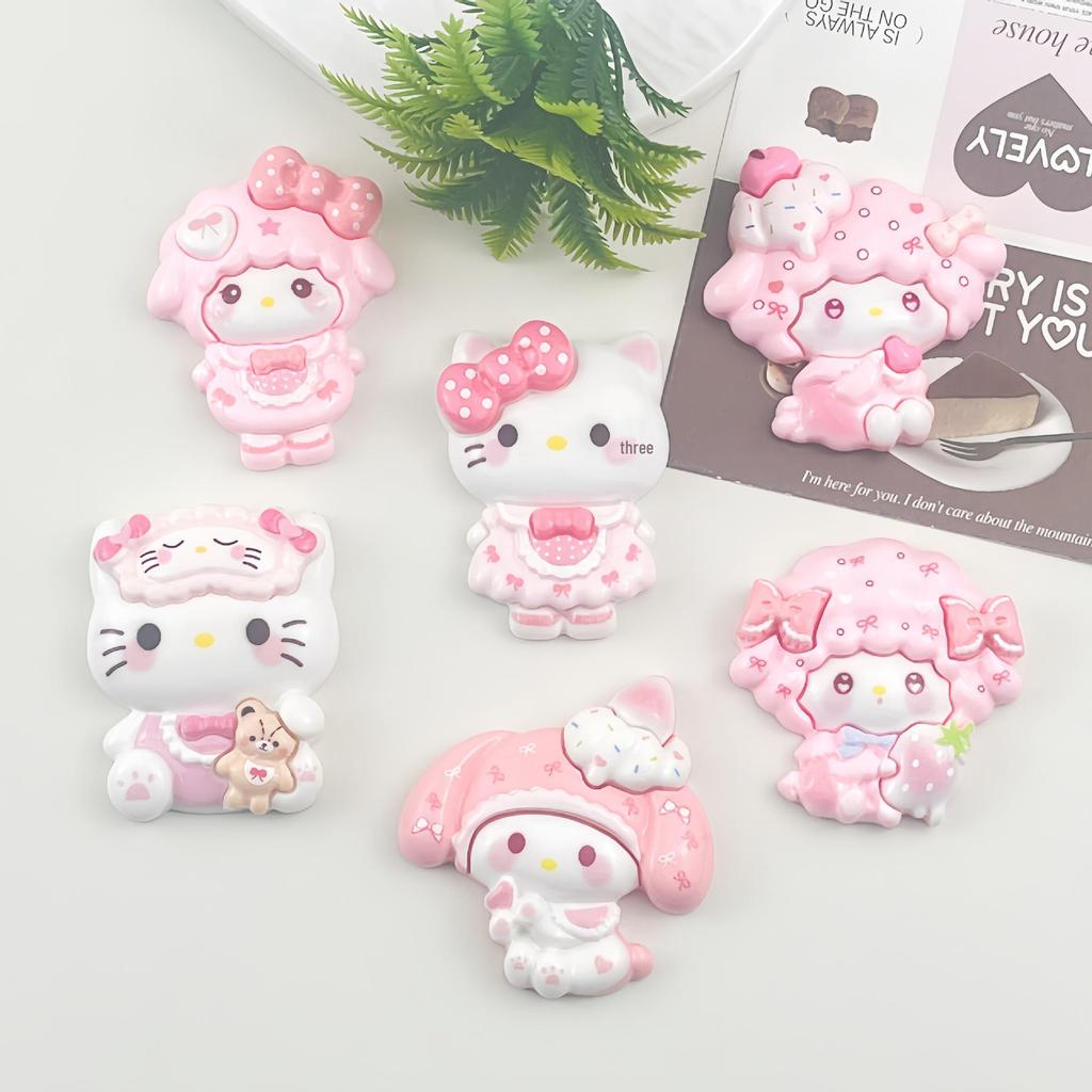 Cartoon Resin Accessories: Strawberry Melody Hair Clips, Keychains, Crocs Charms