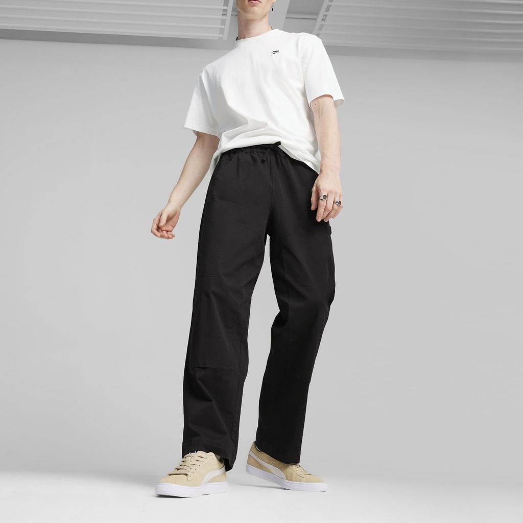 Puma Solid Color Casual Round Neck Short Sleeve Drop Shoulder T-Shirt Men Tops White 625925-02