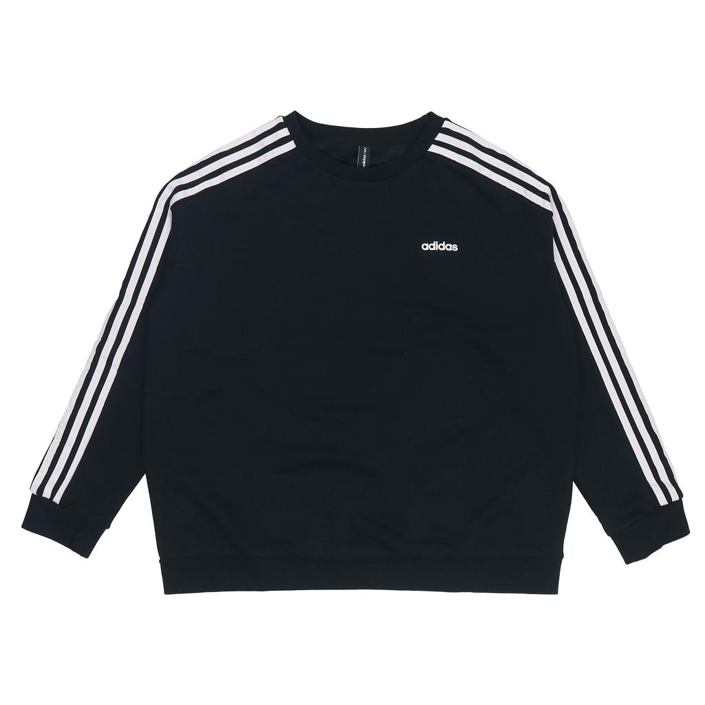 Adidas Neo Basics Sweatshirt With Sleeve Stripes Women Sweatshirt Black HG9052