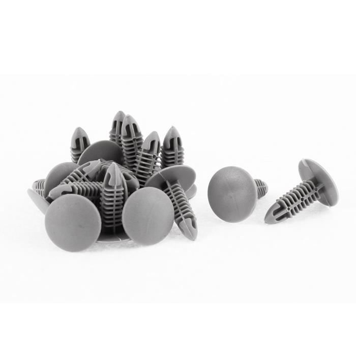 RIVET Rivet Plastique Porte Fermeture boucle Garniture Clip Gris Trou de 6mm x 6.5mm 15Pcs