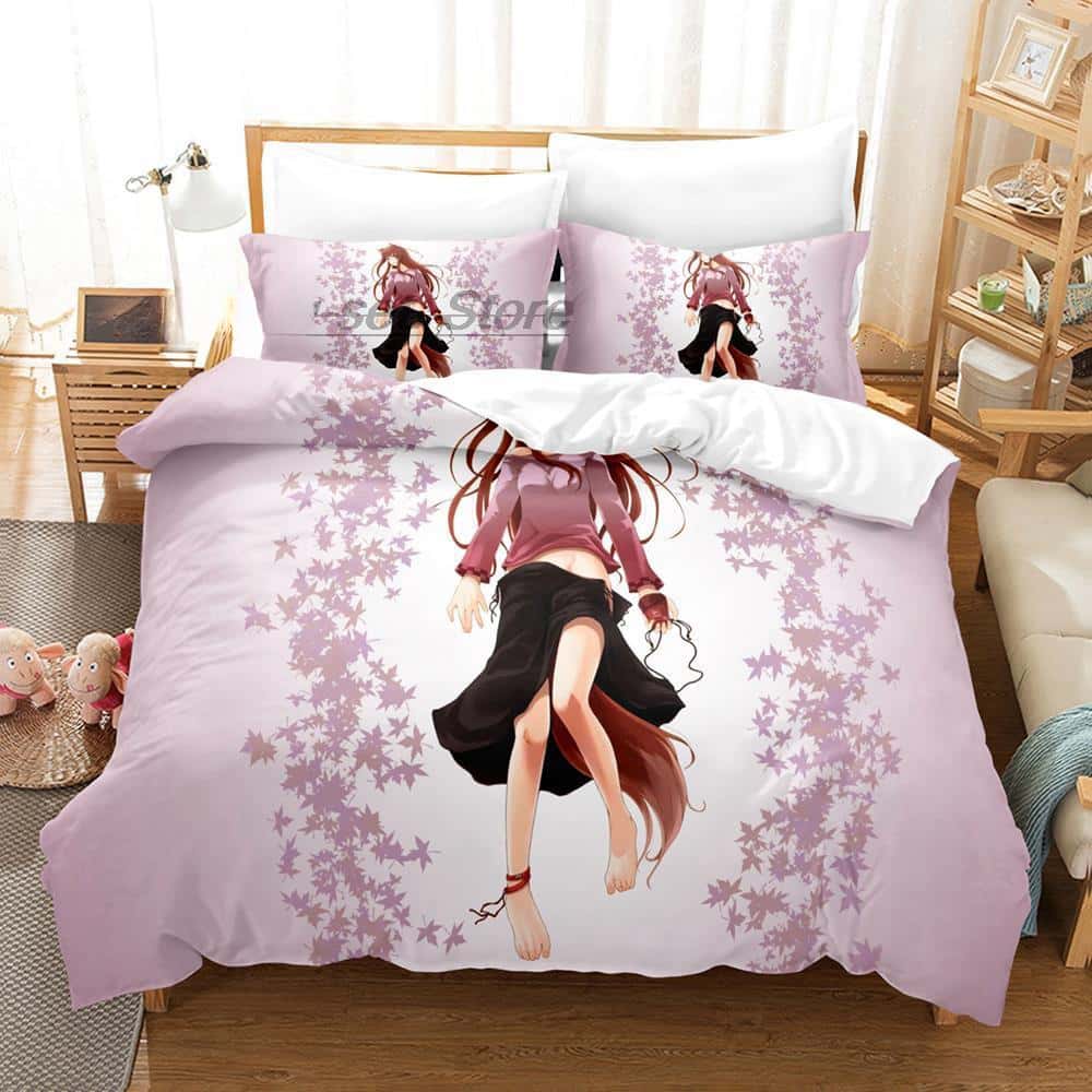 3D Druck Anime Spice and Wolf Bettwäsche Set Einzelbett Twin Full Queen King Size Bettset Erwachsene Kinder Schlafzimmer Bettbezug Set Heimtextilien