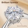 D VVS1 Moissanite 1ct   CopperRing for Women Engagement Wedding Simple Jewelry Birthday Gifts Fashion High Quality