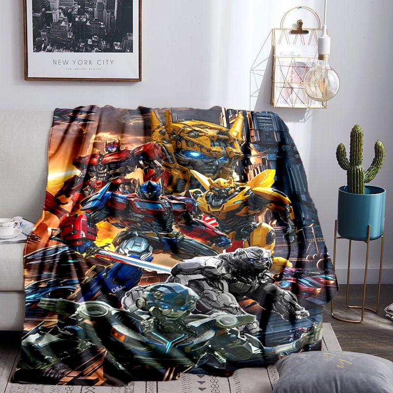 Trans-formers Throws Blanket Flannel Blankets Plush for Couch Bed Gifts for Men Women Travel picnic blanket Christmas fan gifts