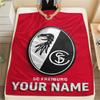 1PC Custom Name SC Freiburg Patterned Flannel Blanket Suitable For All Seasons for Home Decor Warmth and Comfort Gifts Holiday Present_xia