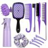 27Pcs Professional Hair Brush Set, Hair Styling Comb Kit with Continuous Spray Bottle, Scalp Massage Shampoo Brush for Salon