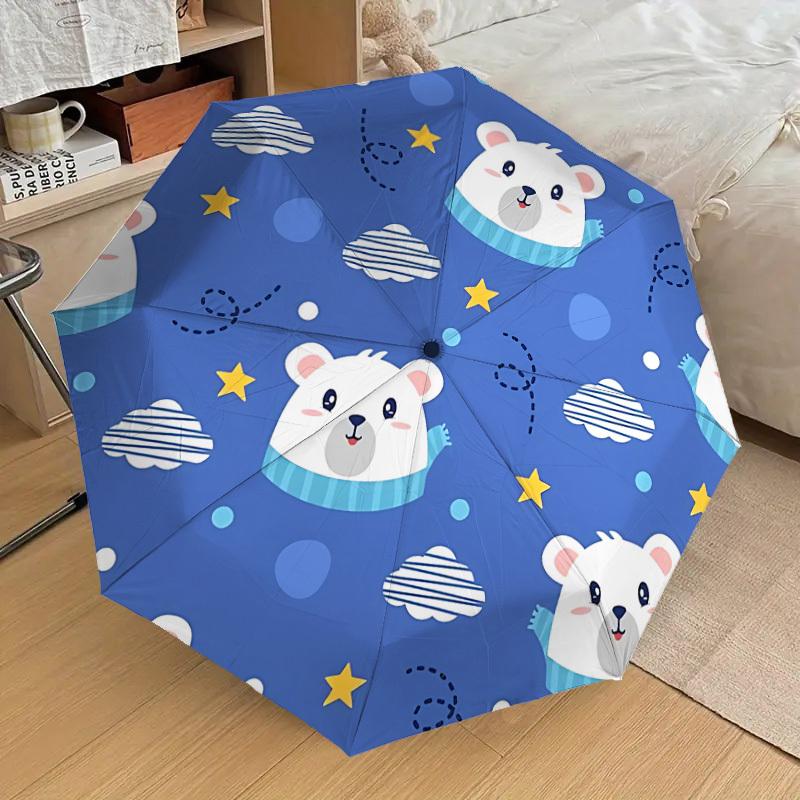 

1pc Polar Bear Night Sky Automatic Folding Umbrella, Casual Outdoor Accessory, Birthday Festival Gift yy251126141