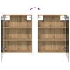 Bathroom Furniture Set 4 Pcs Artisan Oak Engineered Wood and Glass
