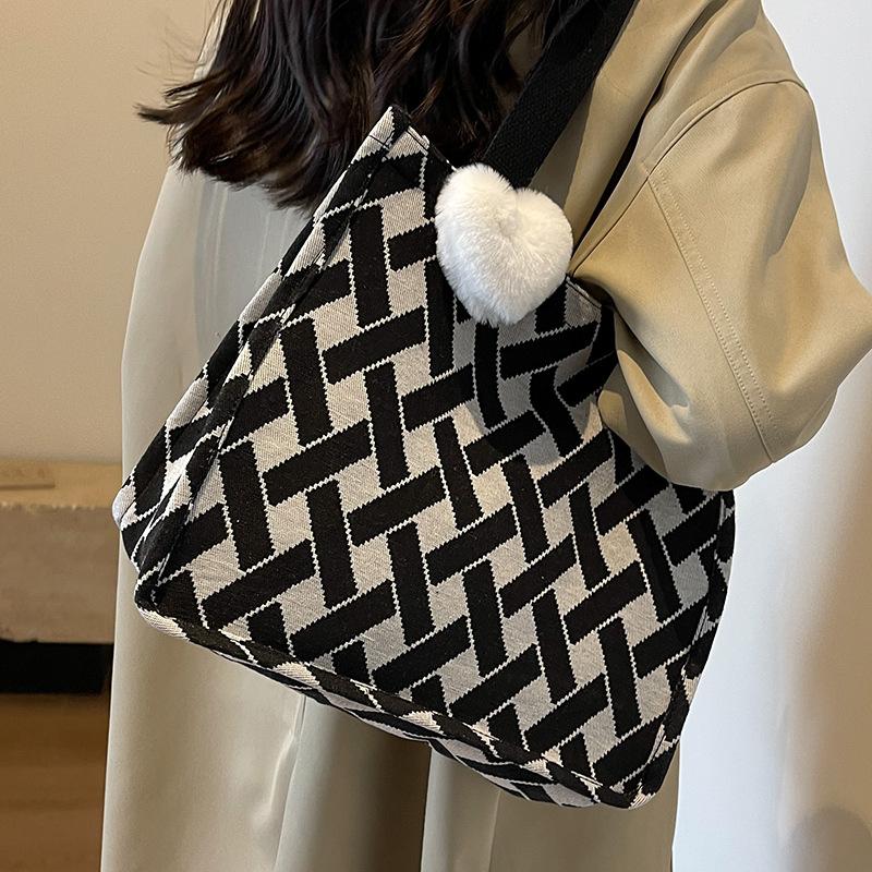 High School Students Canvas Bags for Class for Women New Style Commuting Tote Bags for Work Small Bags Ins Handbags for Women