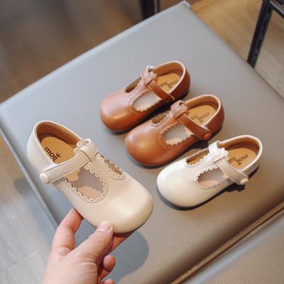 Scarpe da Bambino in Pelle Coreane Semplici Carine con Lacci Traspiranti Nuovi Arrivi Primavera e Autunno 2025 Scarpe Casual da Ragazza Colore Unico Piatte