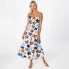 Rochie Maxi Elegantă Casual de Plajă pentru Femei cu Bretele Spaghetti, Florală, Discretă, Fluidă, Boemă