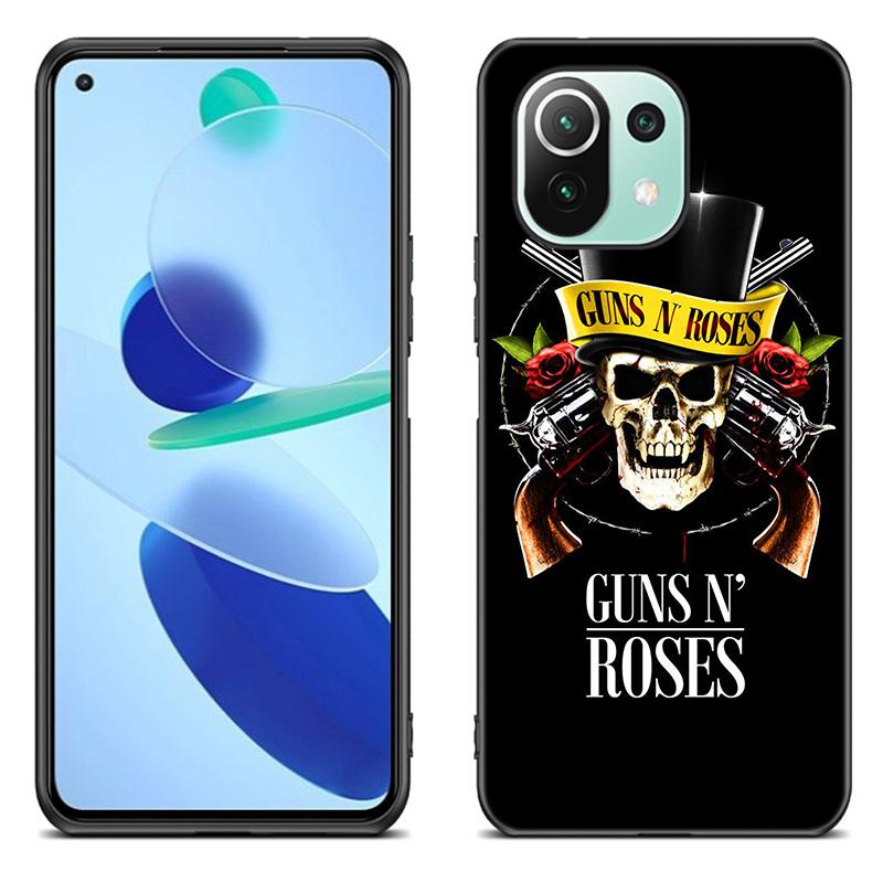 

Чехол для телефона Guns N Roses с черепом для Xiaomi Mi 11 Lite NE 11i 10T 11T Pro A2 A3 Lite POCO F3 M3 M4 C31 X3 Pro NFC GT, черный чехол Xiaomi POCO X3 NFC