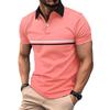 Europäisch Amerikanischer Stil Herren Sommer Polohemd Gestreiftes Sport T-Shirt Kurzarm Umlegekragen Top