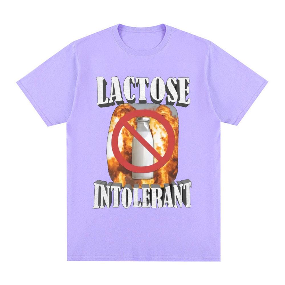 Funny Lactose Intolerant Graphic T-shirt Men's Clothing Fashion Hip Hop Vintage Short Sleeve T-shirts Cotton Tee Shirt Oversized