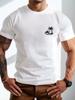 Chest Palm Wave Beach Small Print Unisexs Crew Neck Short Sleeve Summer Casual Basic Soft Daily Wear Comfort Fit Tee Shirt Top