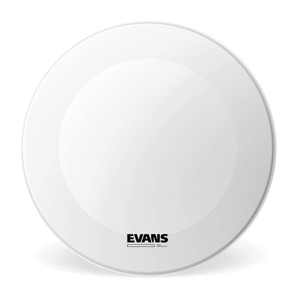 EVANS 20" EQ3 Resonant Coated White Bass Drum Head (No Soundhole) (6.5mil + 10mil Ring) BD20RGCW-NP