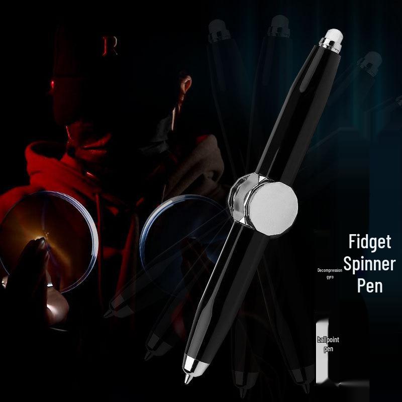 Multifunctional Light-Up Metal Spinner Ballpoint Pen