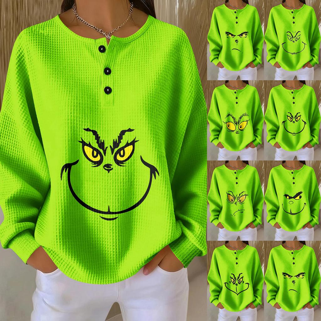 Women's Casual Shirts Long Sleeve Tops Button Up V Neck Loose Knit Fall Favorites For Women