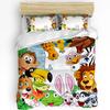 Jungle Forest Cartoon Animal Lion Elephant 3pcs Bedding Set For Double Bed Home Textile Duvet Cover Quilt Cover Pillowcase