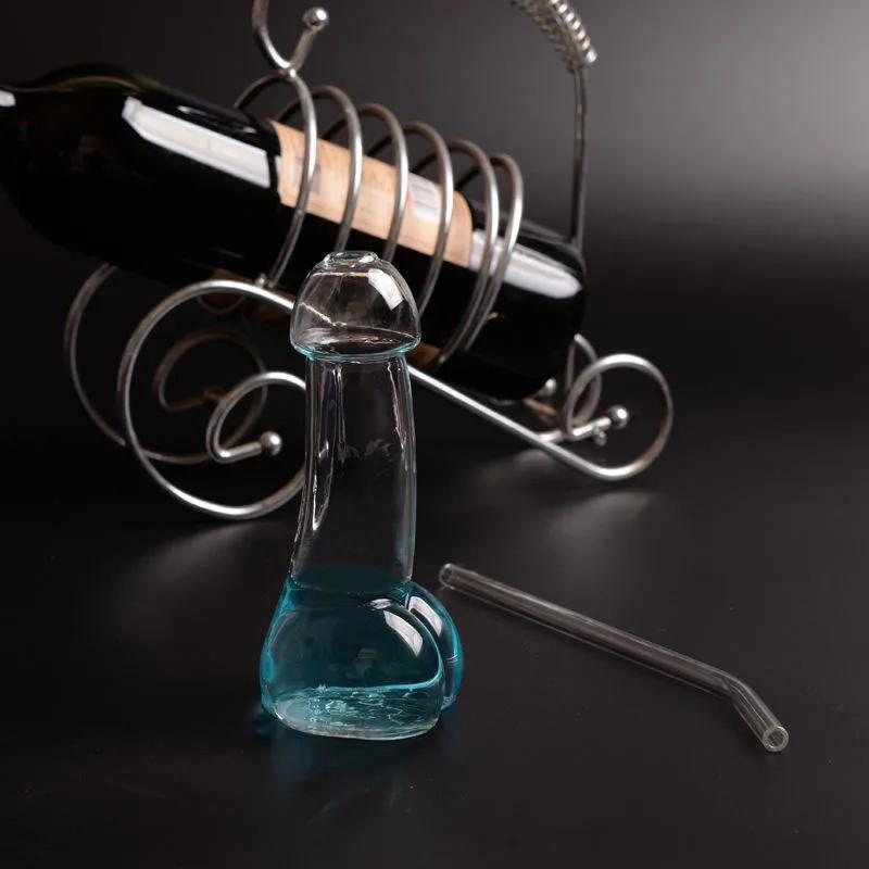 Wine Glasses Cup Genital Penis Glass Cup Dick Cocktail Drinkware Party Beer Cup Funny Interesting Cups Mug Bottle Straw