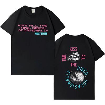 Singer Harry Styles Kiss All The Time Disco Occasionally Tee 2026 Trendy Mrerch T Shirt Men Women Harajuku Oversized Casual Tops