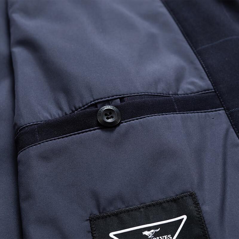 Septwolves Men's Classic Plaid Stand Collar Windproof Casual Jacket