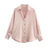 Kaslead New Arrival Women's Fashion Style Fashion Minimalist Silk Satin Textured Shirt 2074580