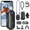 Action Camera 4K Small Wearable Camera 120° Wide Angle Vlog Video Camera 36g Lightweight Body Camera Hands-Free POV Camera WiFi Smartphone Connectivit