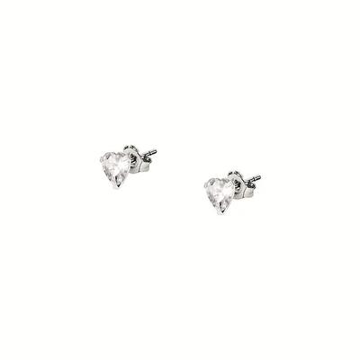 Brincos de Prata Com Zircônias Transparentes LPS01AWV27 Para Mulheres
