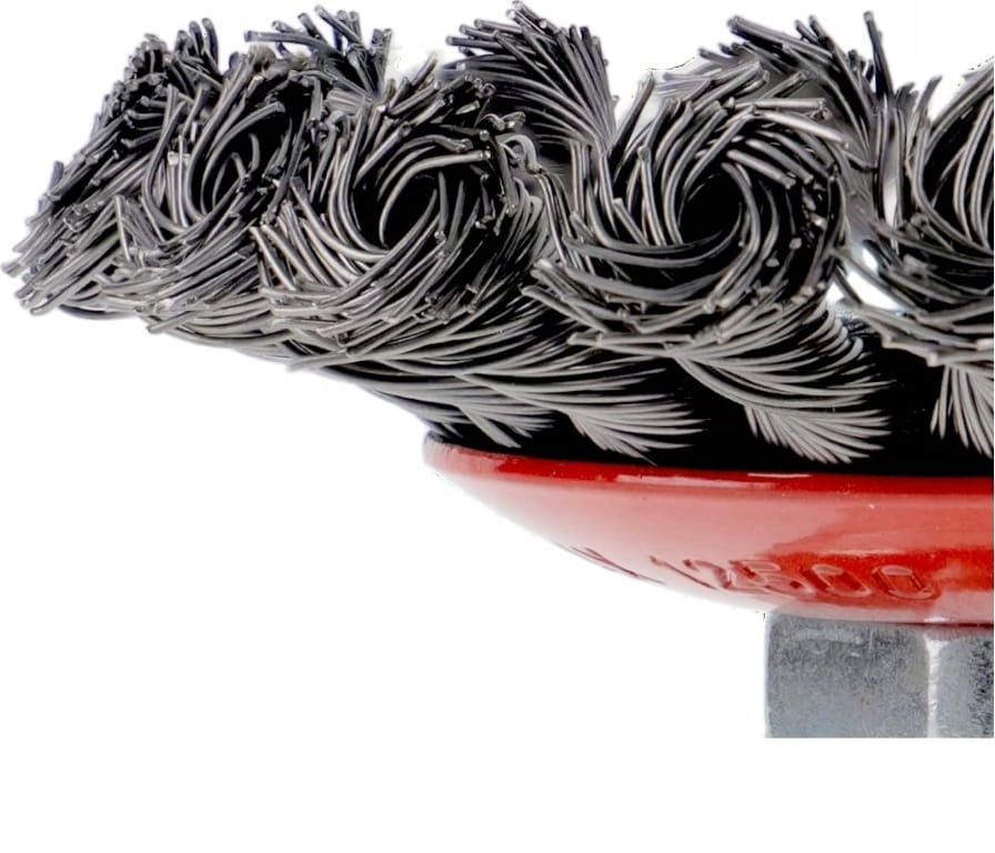 Hardened Conical Braided Disc Brush 4" 100Mm