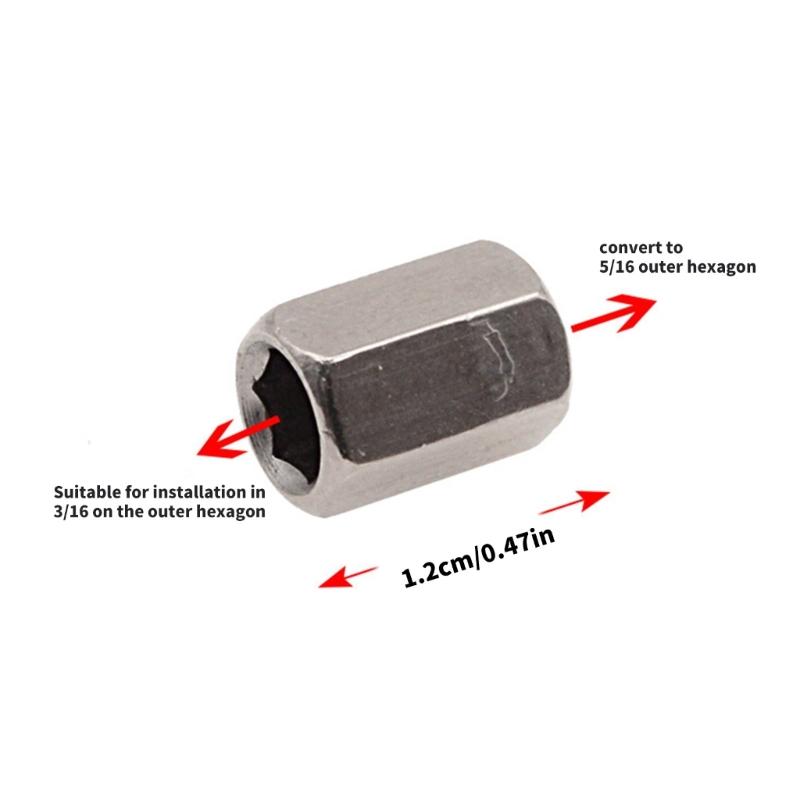 Quick Install Hexagonal Bit Adapters Magnetic Coupling Metal Steel 3/16 To 5/16 Hexagonal Adapters For Underwater
