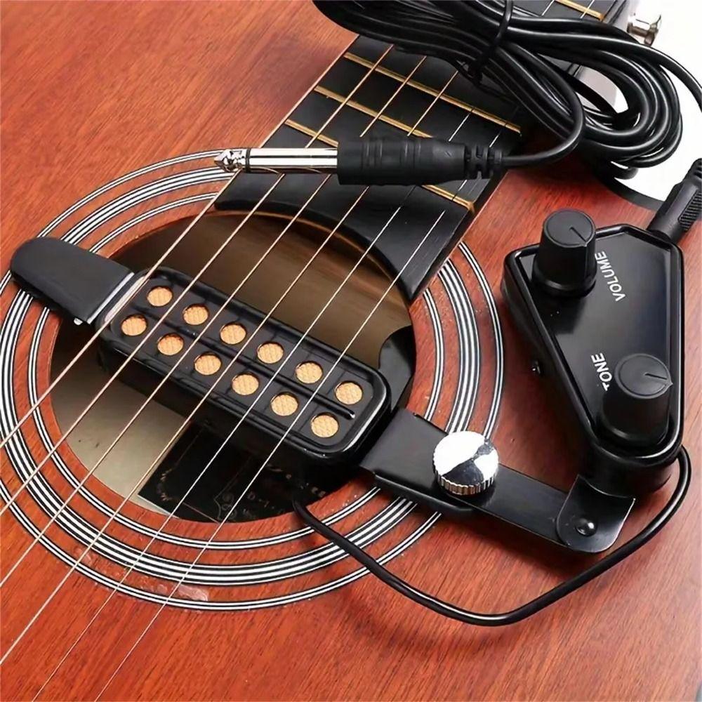 Adjustable Volume Acoustic Guitar Pickup Tone Knobs Soundhole Pickup  Home Recording