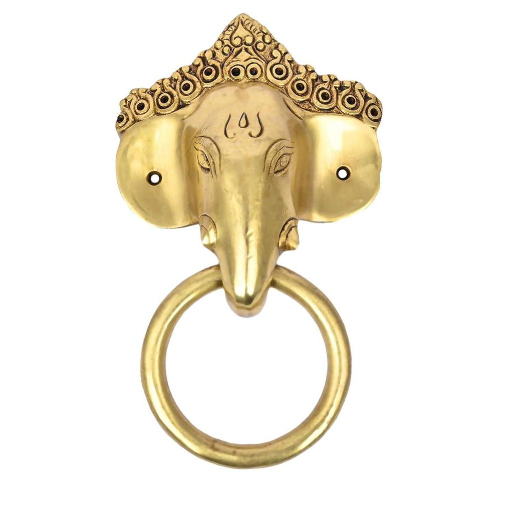 Brass Elephant Door Knock for Main Door | Antique Finish |  Elegant Home Entrance Décor | Durable & Stylish Front Door Accessory (3) | Pack of 1