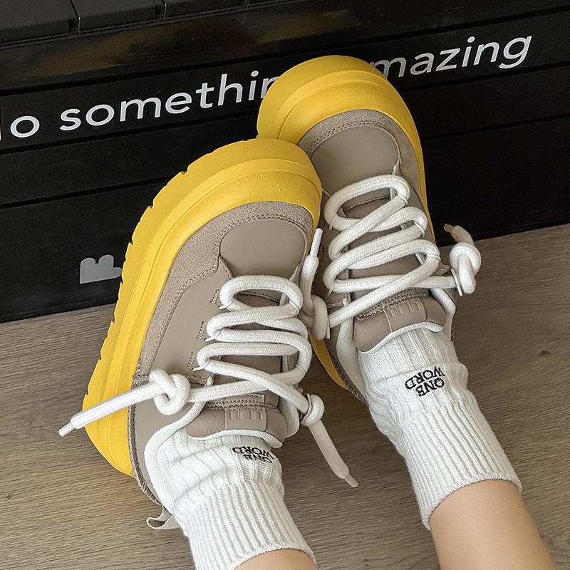 Autumn new casual sports shoes platform heightening couple board shoes bread shoes