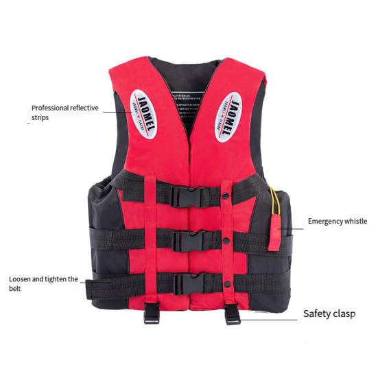 Adult Life Jacket 100N Buoyancy Paddle Life Vest Adjustable Flotation Device with Reflective Strip for Kayak Boat Surf Water Sports