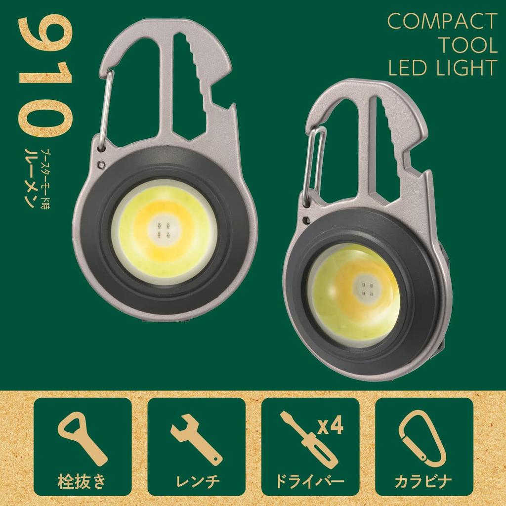 OHM Electric LED USB Compact Tool Round 910 Includes Bottle 4 and Perfect for Outdoor Camping Flashlight, Charging, Light, Shape, Lumens, Opener,