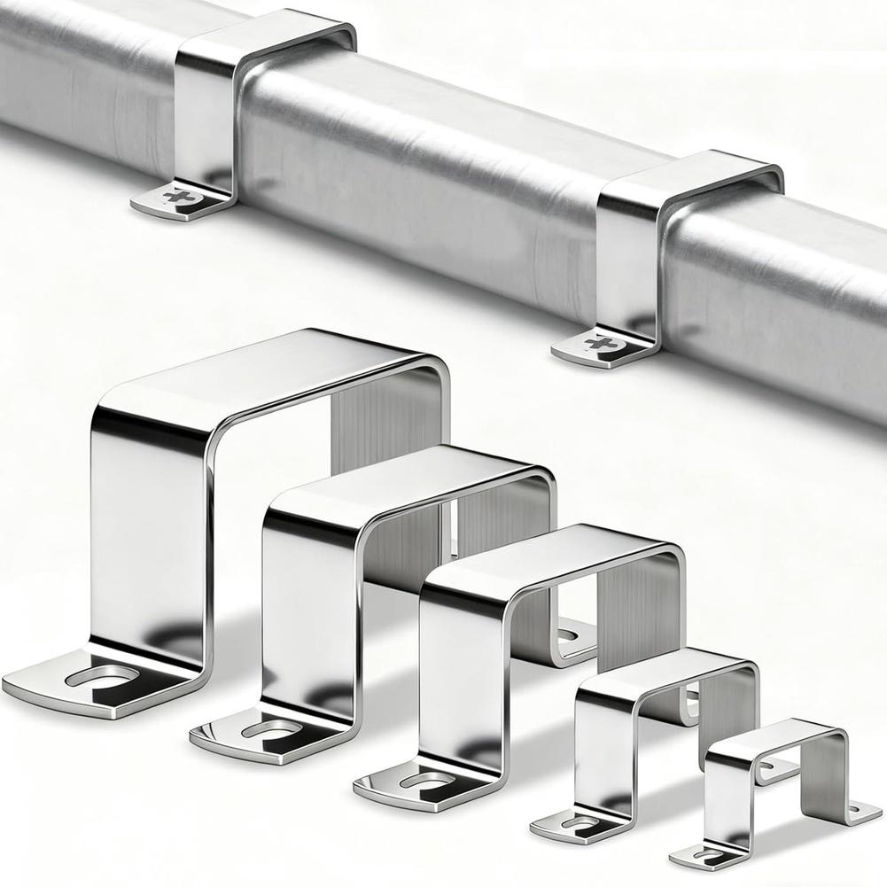 Зажим для квадратной трубы 40x40 мм из нержавеющей стали 304, комплект угловых опорных кронштейнов для строительных инструментов 1
