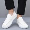 Fashion Round Toe Hollowed Out Men's Leather Shoes Thick Platform Mesh Adults Classic Original Retro On Sale Common Pu Male Casual Shoe
