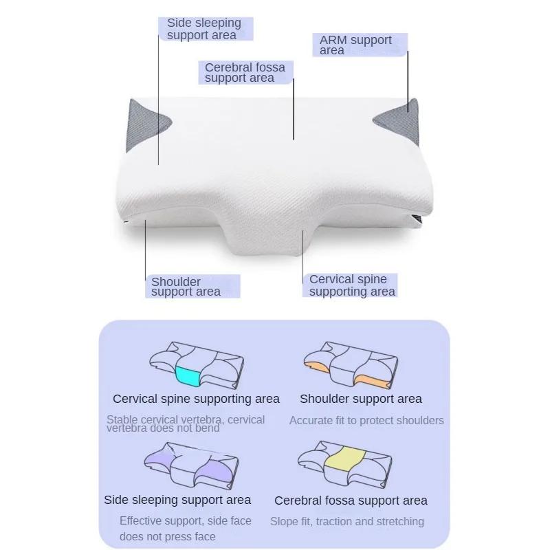 Hem Butterfly Sleep Memory Kudde Ortotic Kudde Långsam Rebound Mjuk Hotell Noll Tryck Butterfly Nackkudde Kärna Hemtextil