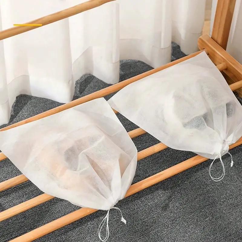 10pcs Shoes Storage Bag Closet Organizer Non Woven Travel Portable Dust Proof Pocket Clothing Classified Hanging Bags