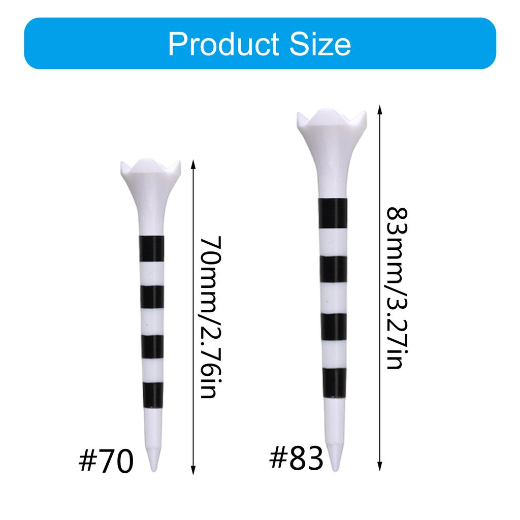 20Pcs Golf Tees Low Resistance Golf Tees 70mm 83mm Golf Ball Base Plastics Golf Support Tees for Long Distance Hitting